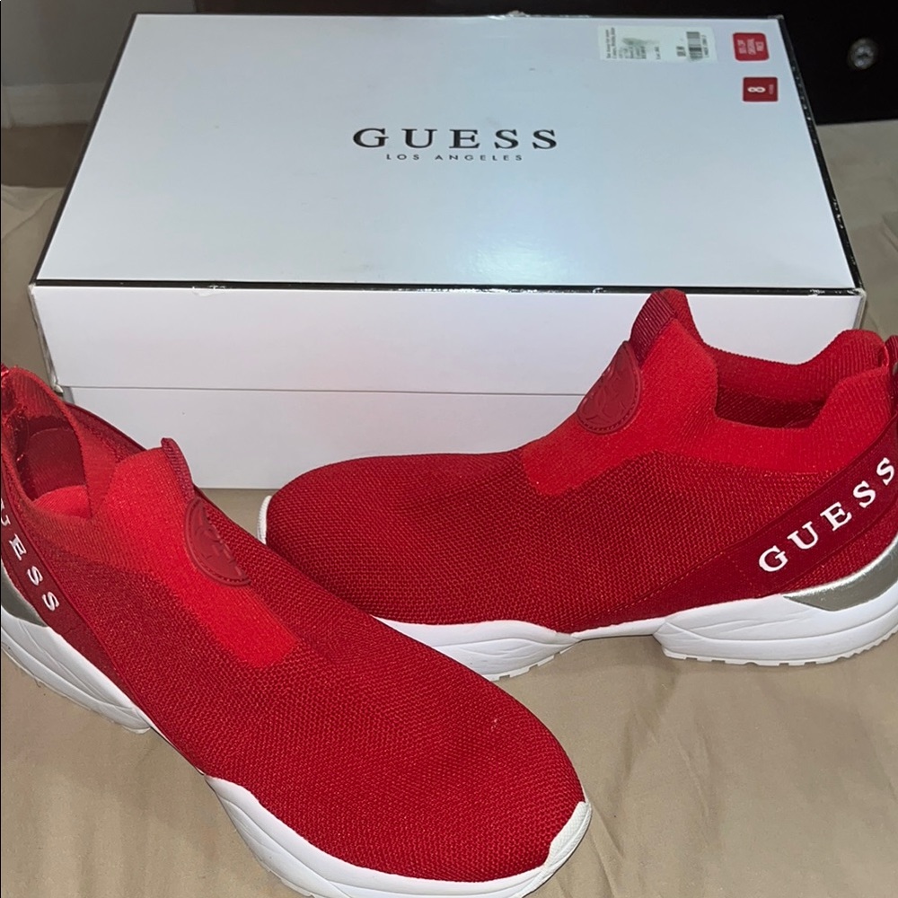 Guess Vibrant Red Slip-On Shoes